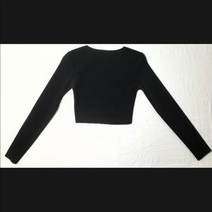 Zara long sleeve crop top medium black